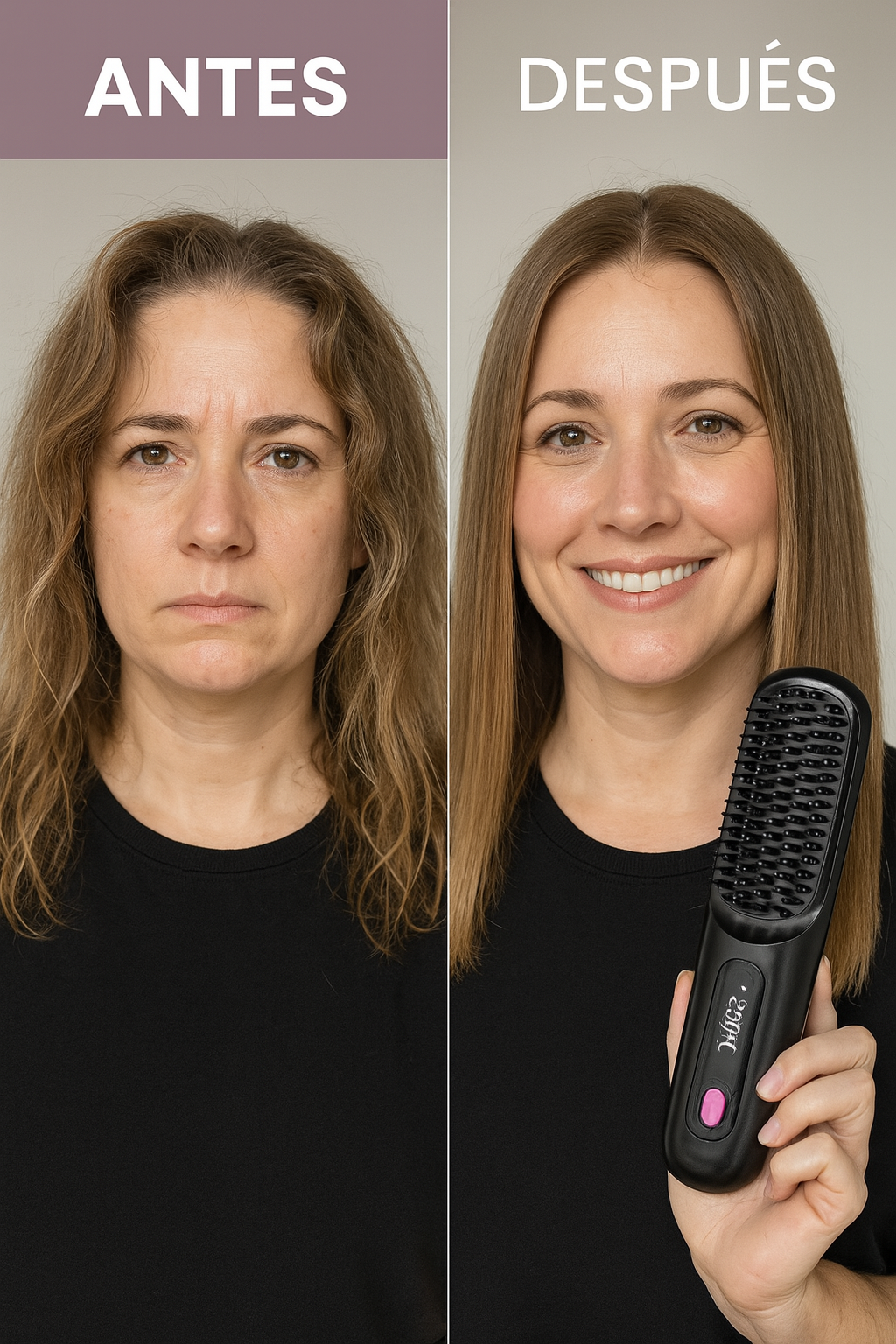 Antes y después del uso de LissBrush